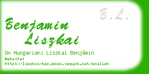 benjamin liszkai business card